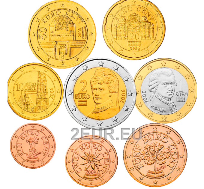Austria Euro coin set UNC 2006