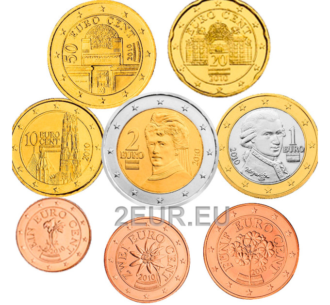 Austria Euro coin set UNC 2010