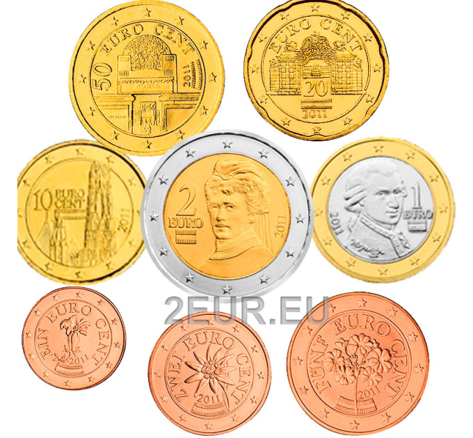 Austria Euro coin set UNC 2011