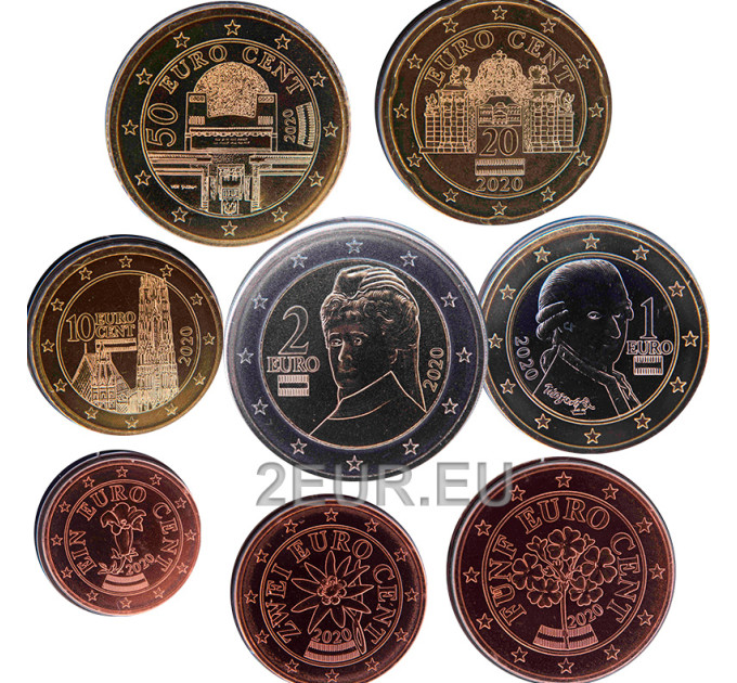 Austria Euro coin set UNC 2020