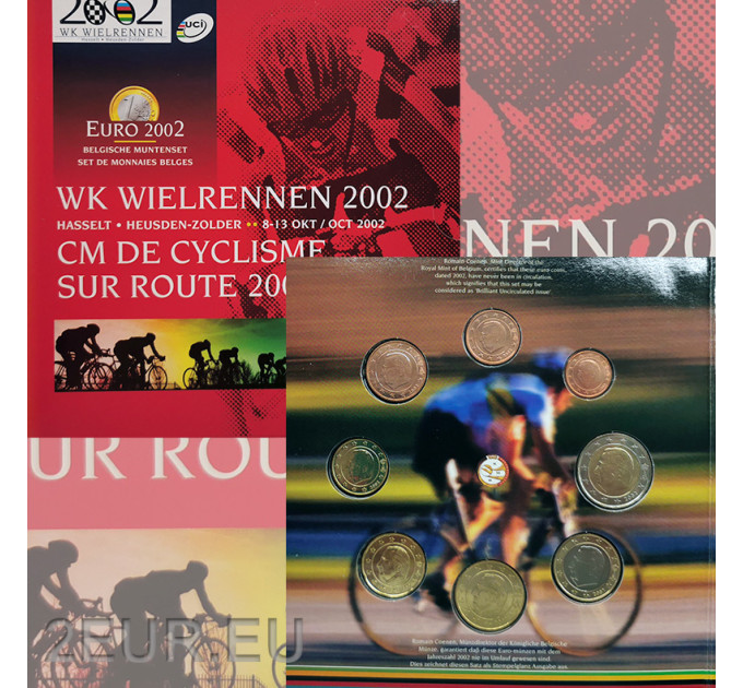 Belgium euro set BU 2002 - Cycling World Cup in Belgium