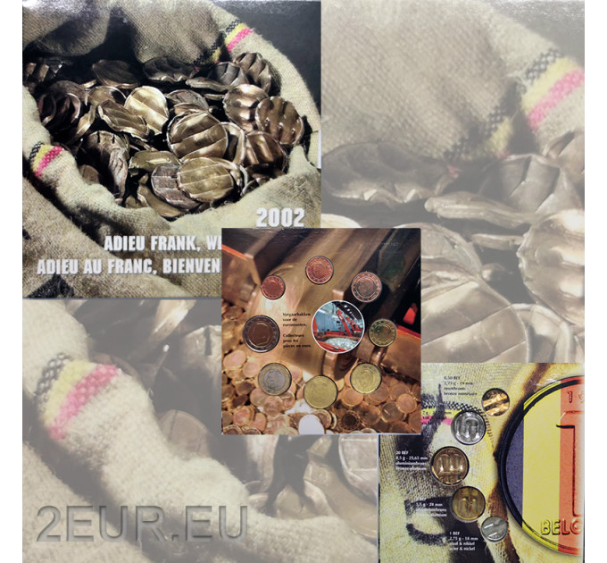 Belgium euro set BU 2002 - Farewell to the franc