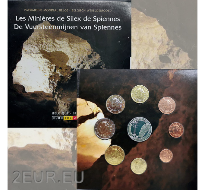 Belgium euro set BU 2011 - The flint mines at Spiennes