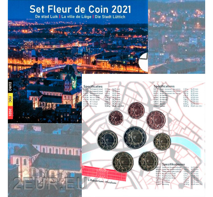 Belgium euro set BU 2021 - Liège