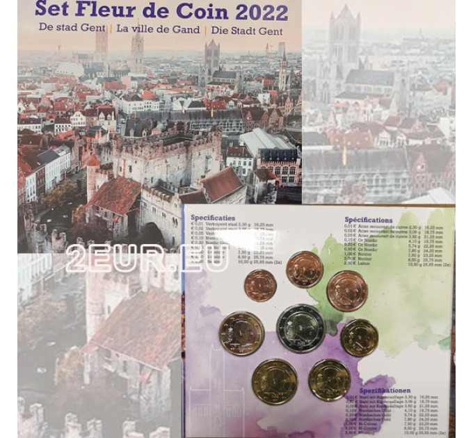 Belgium euro set BU 2022 - The city of Ghent