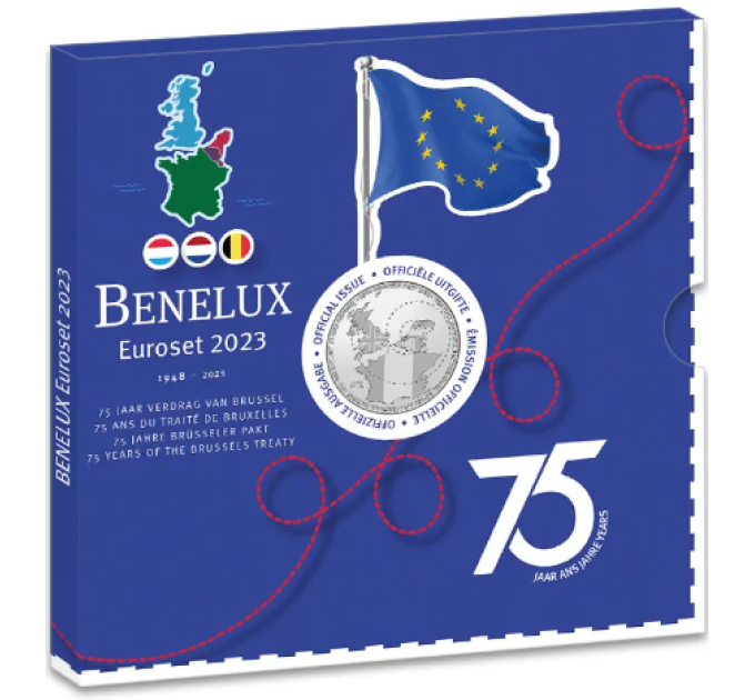 BENELUX euro set BU 2023 - 75 years of the Brussels Treaty