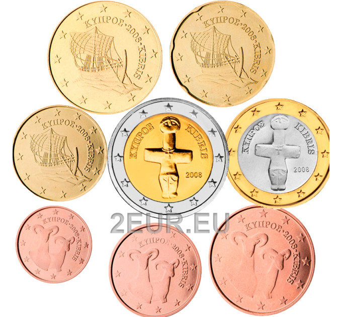 Cyprus euro set UNC 2008