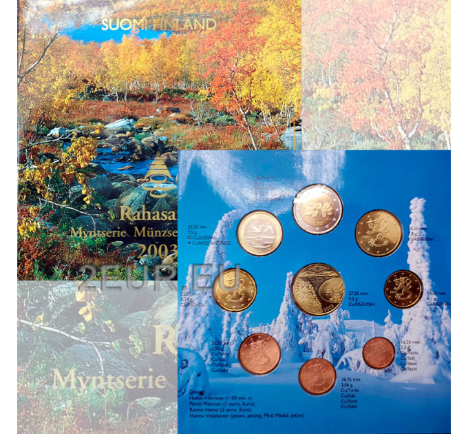 Finland euro set BU 2003 - 135 years gold panning in Lapland