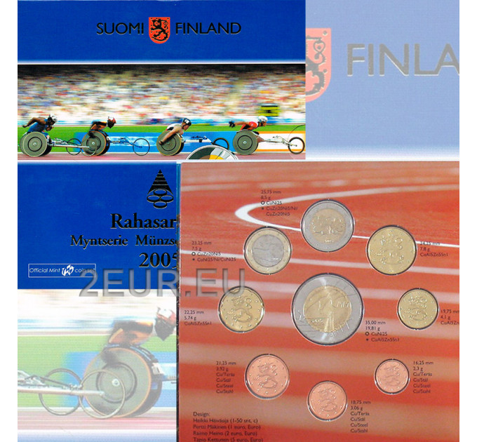 Finland euro set BU 2005 - 10. Athletics World Championship with Paralympics