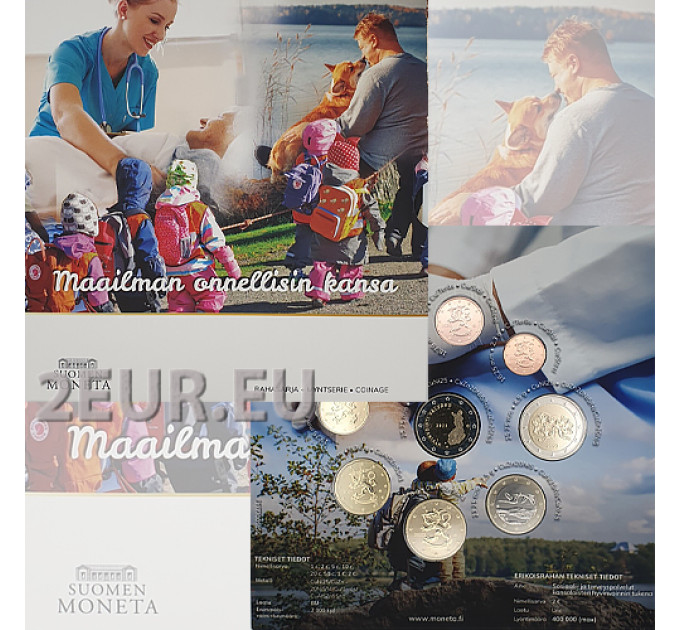 Finland euro set BU 2023 - World's Happiest Nation