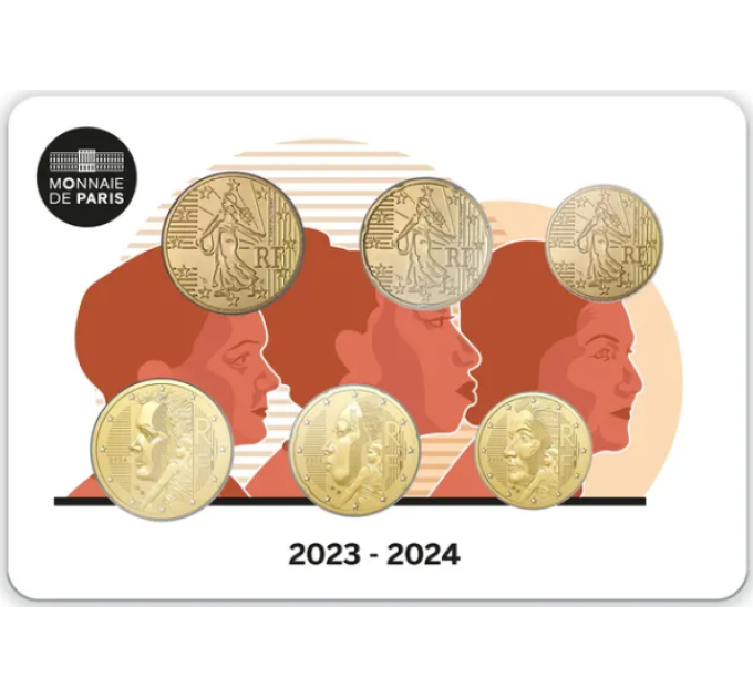 France BU set 2024 - EURO COIN SET - NEW NATIONAL SIDES