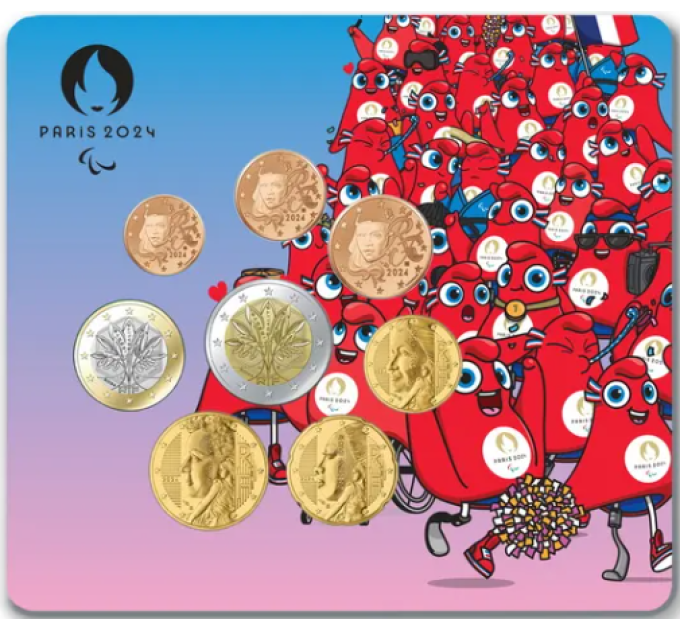 France BU set 2024 - Euro coin set  - Paralympic Mascot
