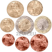 Prantsusmaa komplekt UNC mix 1999 - 2021 - Euromüntide komplekt