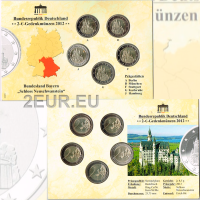  Saksamaa 2 Euromüntide komplekt BU 2012 - Neuschwansteini loss - ADFGJ