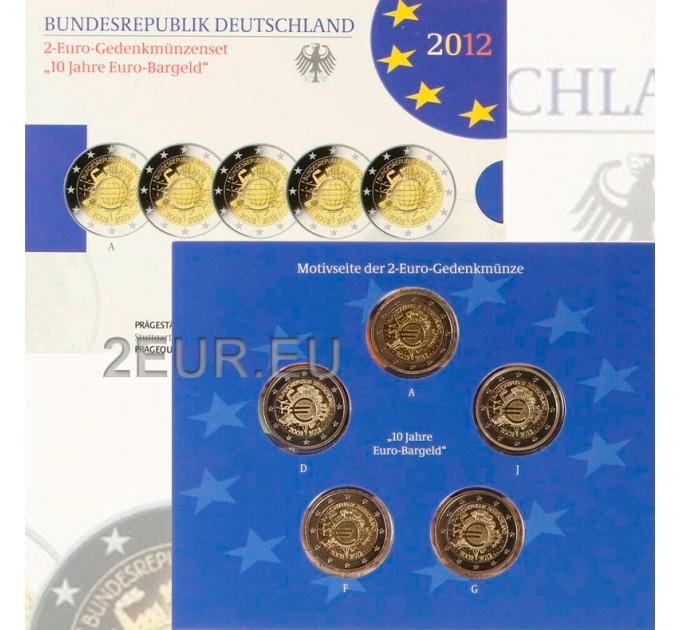 Germany 2 euro proof 2012 - 10 Years of Euro Cash