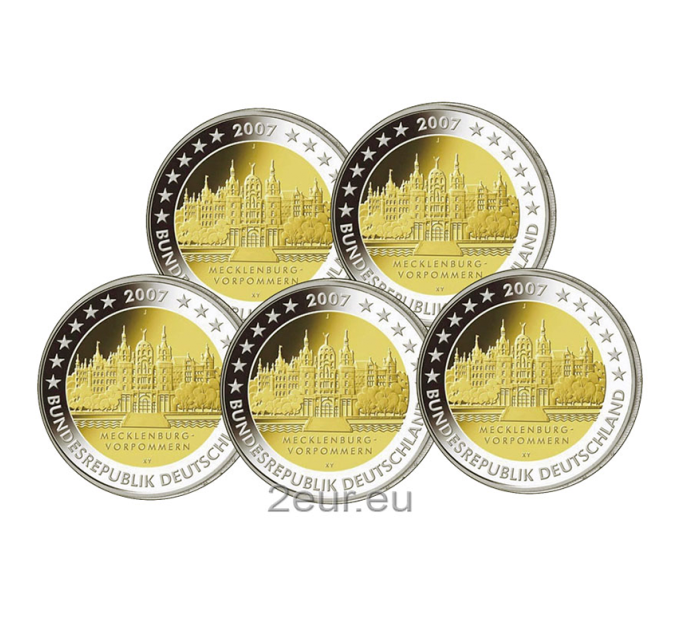 Germany 2 euro UNC 2007 - Schwerin Castle - ADFGJ