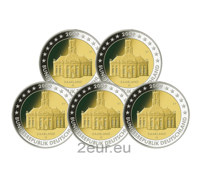 Germany 2 euro UNC 2009 - Saarland - Ludwigskirche Saarbrücken - ADFGJ