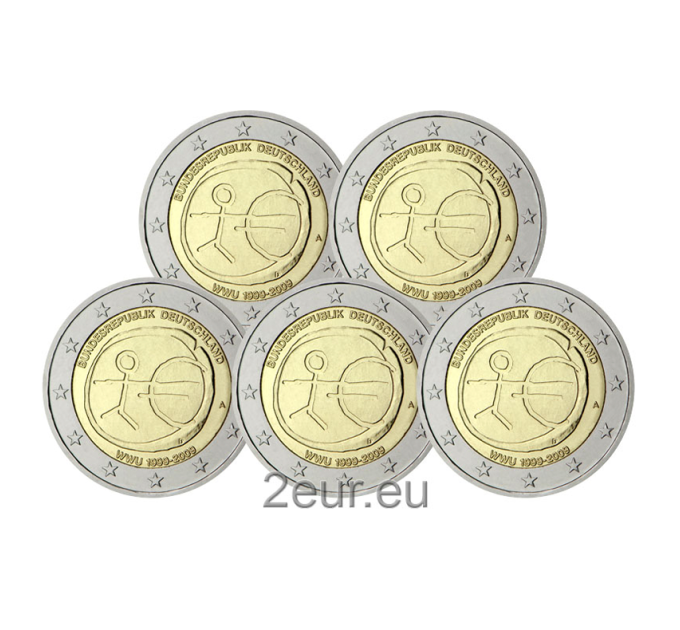 Germany 2 euro UNC 2009 - 10 Years Euro - ADFGJ