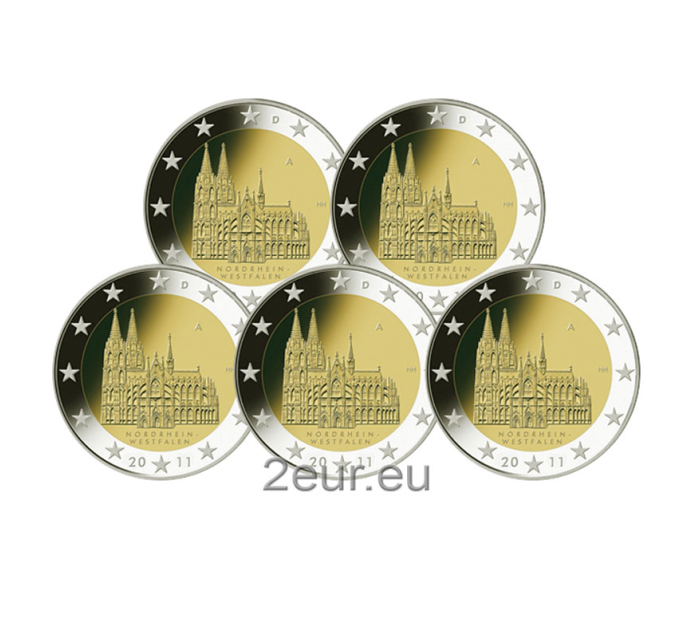 Germany 2 euro UNC 2011 - North Rhine Westphalia - Cologne Cathedral - ADFGJ
