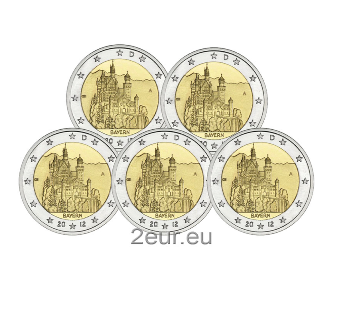 Germany 2 euro UNC 2012 - Bavaria - Neuschwanstein Castle - ADFGJ