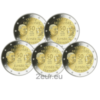 Saksamaa 2 eurot UNC 2013 – 50 aastat Elysée lepingust – ADFGJ