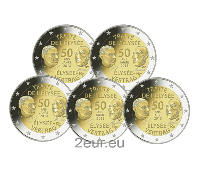 Germany 2 euro UNC 2013 - 50 Years of the Elysée Treaty - ADFGJ