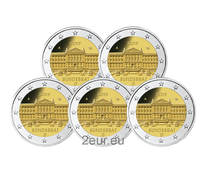 Germany 2 euro UNC 2019 - 70 Years Since the Constitution of the Federal Council - Bundesrat - ADFGJ