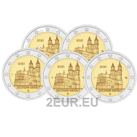 Saksamaa 2 eurot UNC 2021 – Saksi-Anhalt – Magdeburgi katedraal – ADFGJ