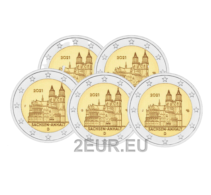 Germany 2 euro UNC 2021 - Saxony-Anhalt - Cathedral of Magdeburg - ADFGJ