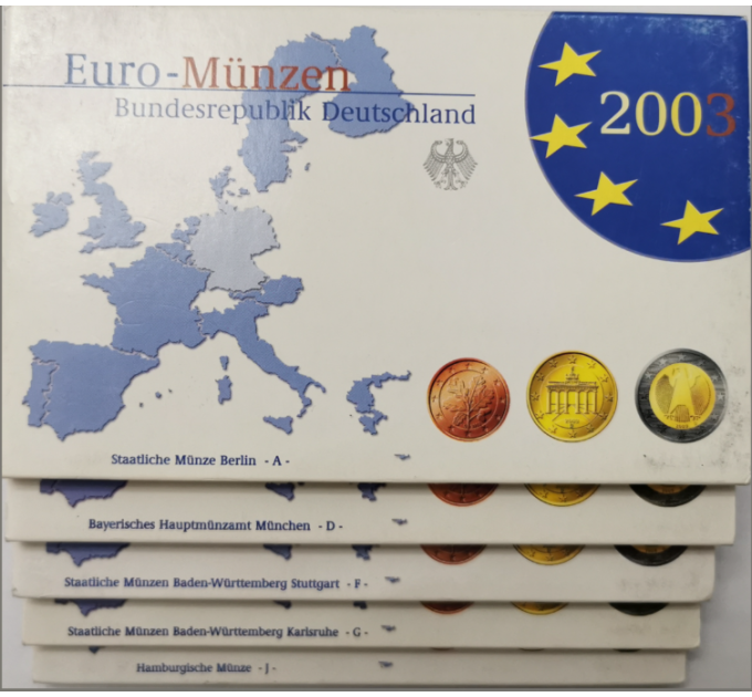 GERMANY SET PROOF 2003 - ADFGJ
