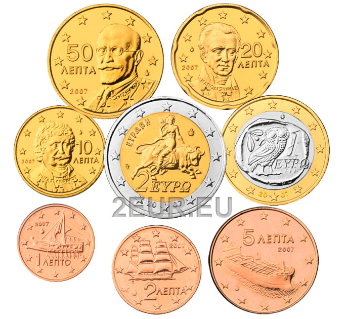 Greece euro set UNC 2007