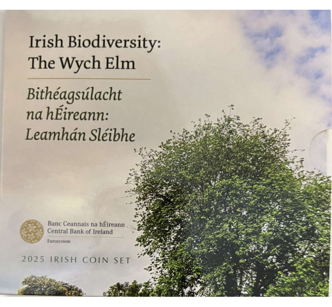 Ireland euro set BU 2025 - Biodiversity - the Wych Elm