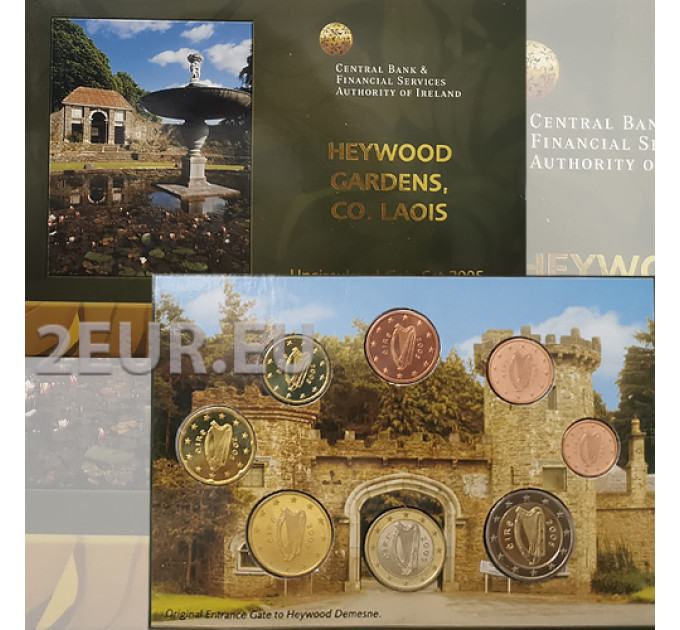 Ireland euro set BU 2005 - Cultural Heritage - Heywood Gardens in Laois