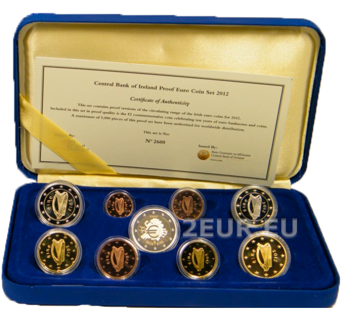 Ireland euro set proof 2012 - TEN YEARS OF EURO