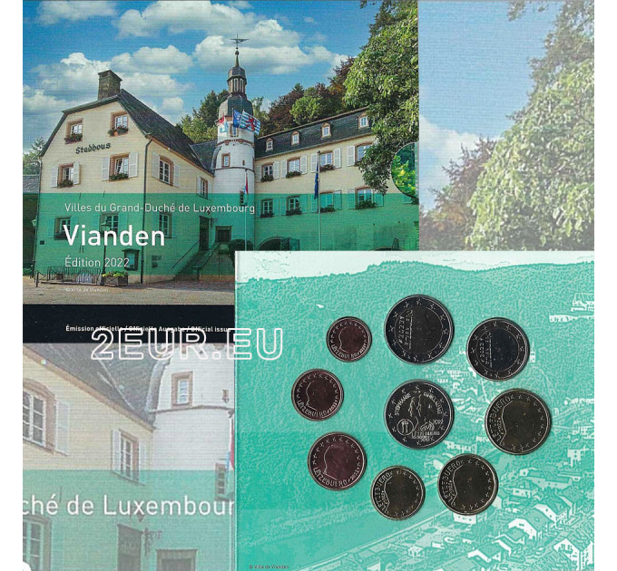 Luxembourg euro set BU 2022 - Vianden - 50 Years of Luxembourg Flag