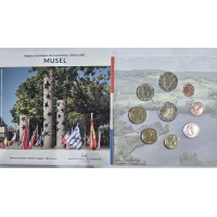 Luksemburg euro komplekt BU 2025 – Moselle linn – 2 Euro Schuman + Henri 25. troonil