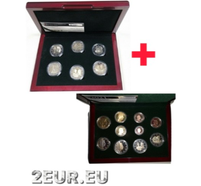 Luxembourg 2019-2021 - 2 Euro coin set proof + Euro coin set  2021