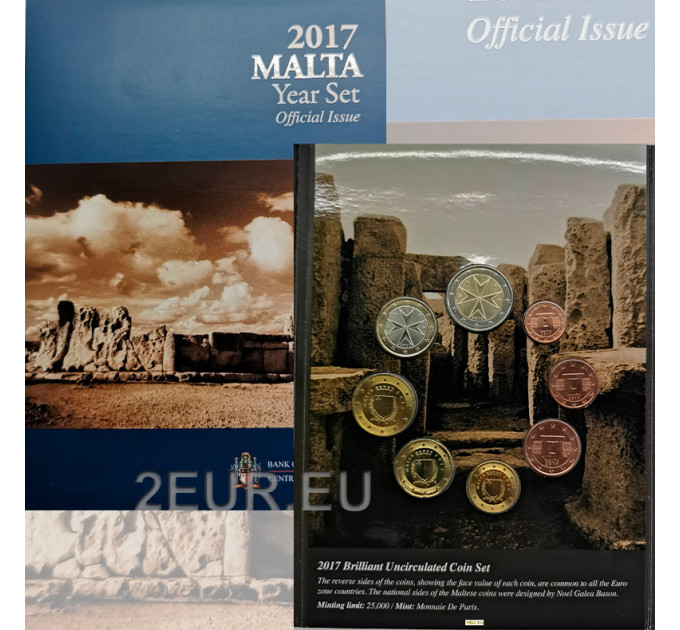 Malta Euro set BU 2017 - Hagar-Qim-Tempel