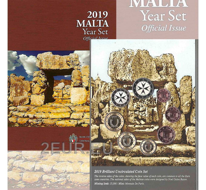 Malta Euro set BU 2019 - Ta Hagrat Temples