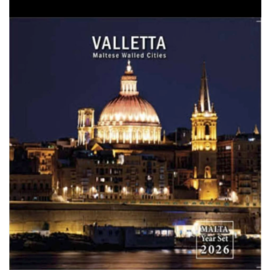 Malta euro komplekt BU 2026 – Malta müüriga ümbritsetud linnad – Valletta