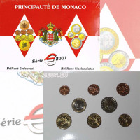 Monaco BU komplekt 2001 - Euromüntide komplekt