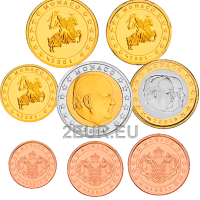 Monaco UNC komplekt 2001 - Euromüntide komplekt