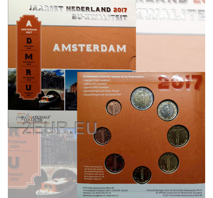 Netherlands Euro set BU 2017 - Amsterdam