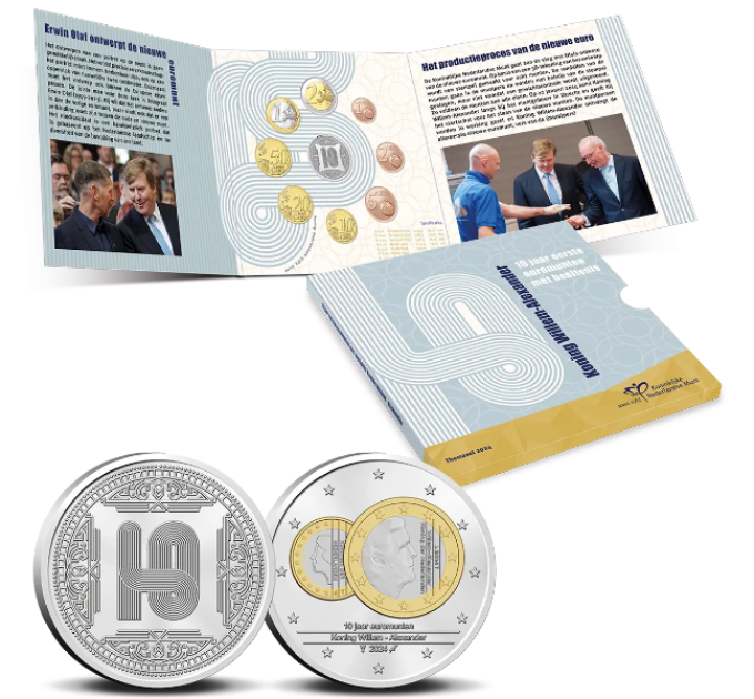 Netherlands Euro set BU 2024 - 10 Years of Euro Coins with King Willem-Alexander