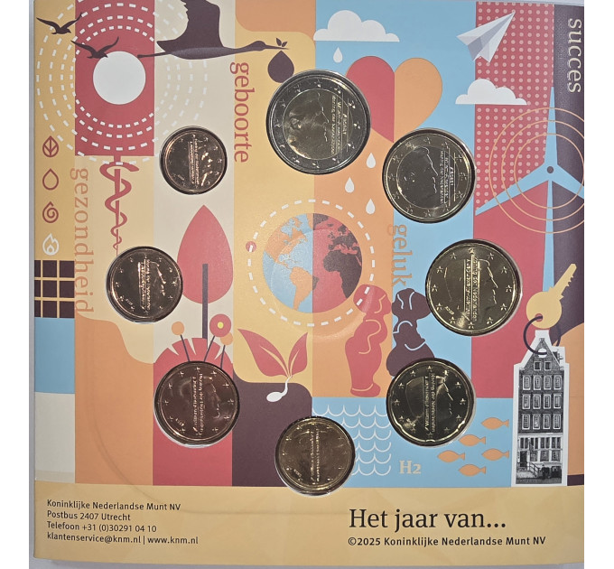 Netherlands Euro set BU 2025 - Elements - Fire