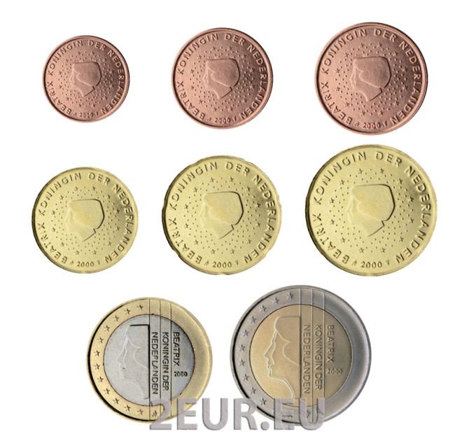 Netherlands Euro coin set UNC 2000