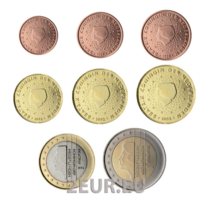 Netherlands Euro coin set UNC 2002
