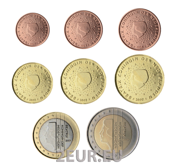 Netherlands Euro coin set UNC 2007