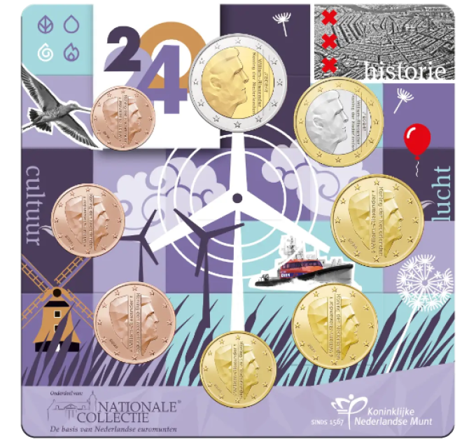 Netherlands Euro coin set UNC 2024