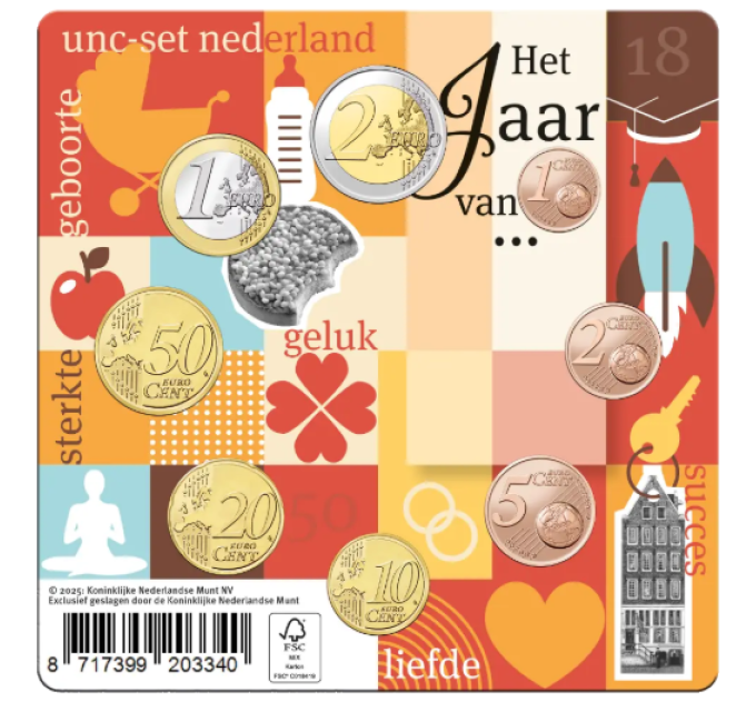 Netherlands Euro coin set UNC 2025